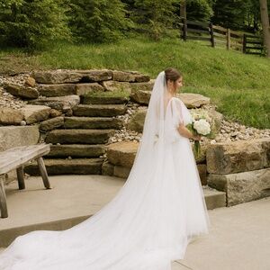 Designer Cathedral Wedding Veil - white